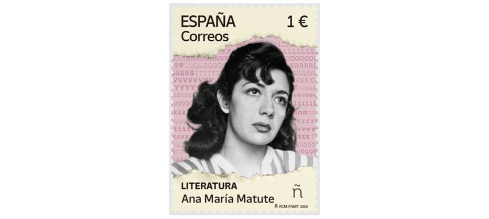 Sello conmemorativo de Correos dedicado a la escritora barcelonesa Ana María Matute