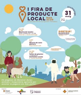 Un total de 26 productores de Baleares acudirán el Domingo a Manacor para participar en la Feria de Producto Local.