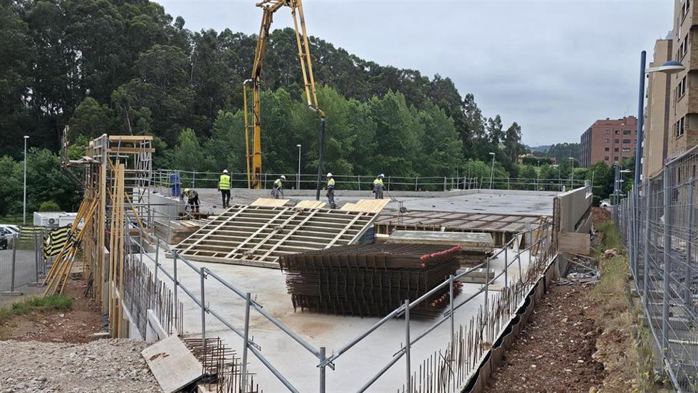 Obras del Centro ocupacional de La Grandiella, en Avilés.