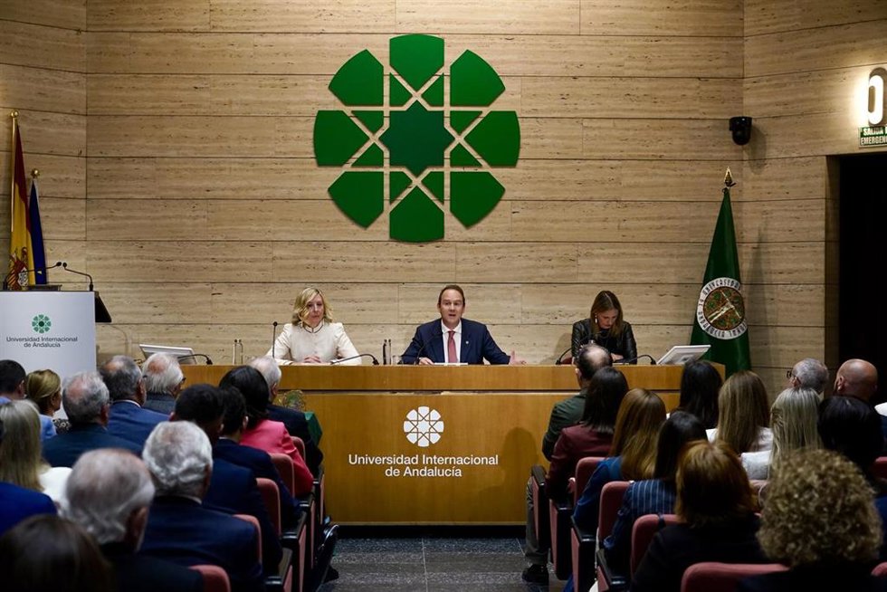 Archivo - El rector de la UNIA, José Ignacio García interviene en el aniversario de la Universidad Internacional de Andalucía. A 14 de abril de 2026 en Málaga, Andalucía (España).