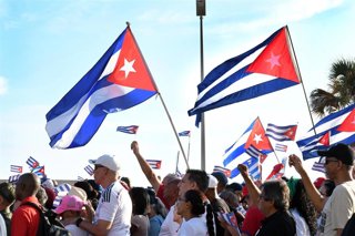 Imagen de archivo de una manifestación contra Estados Unidos en La Habana, la capital de Cuba.