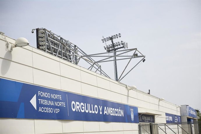 Archivo - Fachada del estadio de Butarque, donde suele jugar el Leganés, a 23 de abril de 2026, en Leganés, Madrid (España).