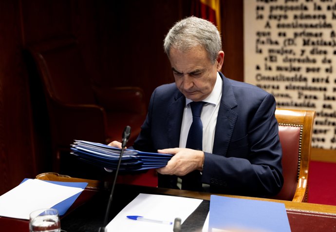 El expresidente del Gobierno José Luis Rodríguez Zapatero comparece ante la Comisión de Investigación sobre el ‘caso Koldo’, en el Senado, a 2 de marzo de 2026, en Madrid (España).