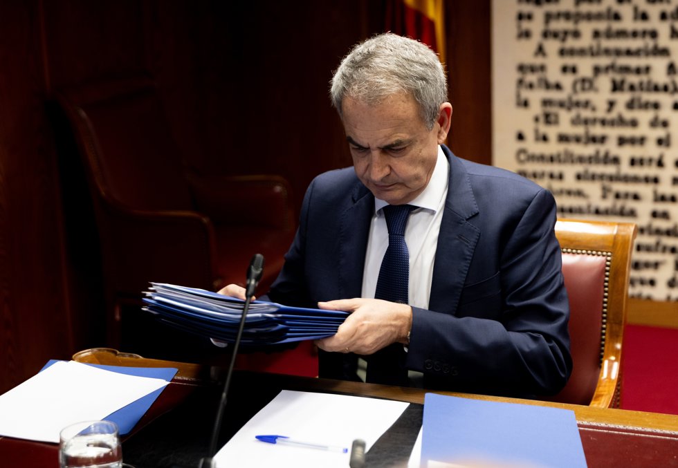 El expresidente del Gobierno José Luis Rodríguez Zapatero comparece ante la Comisión de Investigación sobre el ‘caso Koldo’, en el Senado, a 2 de marzo de 2026, en Madrid (España).