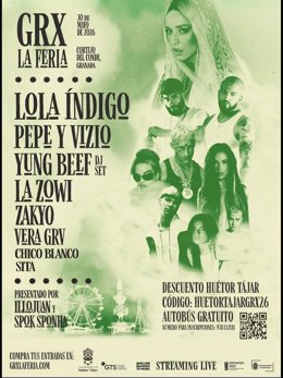 Lola Índigo fleta tres autobuses gratis para que sus paisanos de Huétor Tájar asistan este sábado al festival GRX La Feria en el Cortijo del Conde, en la capital granadina.