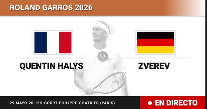 Quentin Halys - Alexander Zverev: resumen y estadísticas del partido de Dieciseisavos de final de Roland Garros ATP