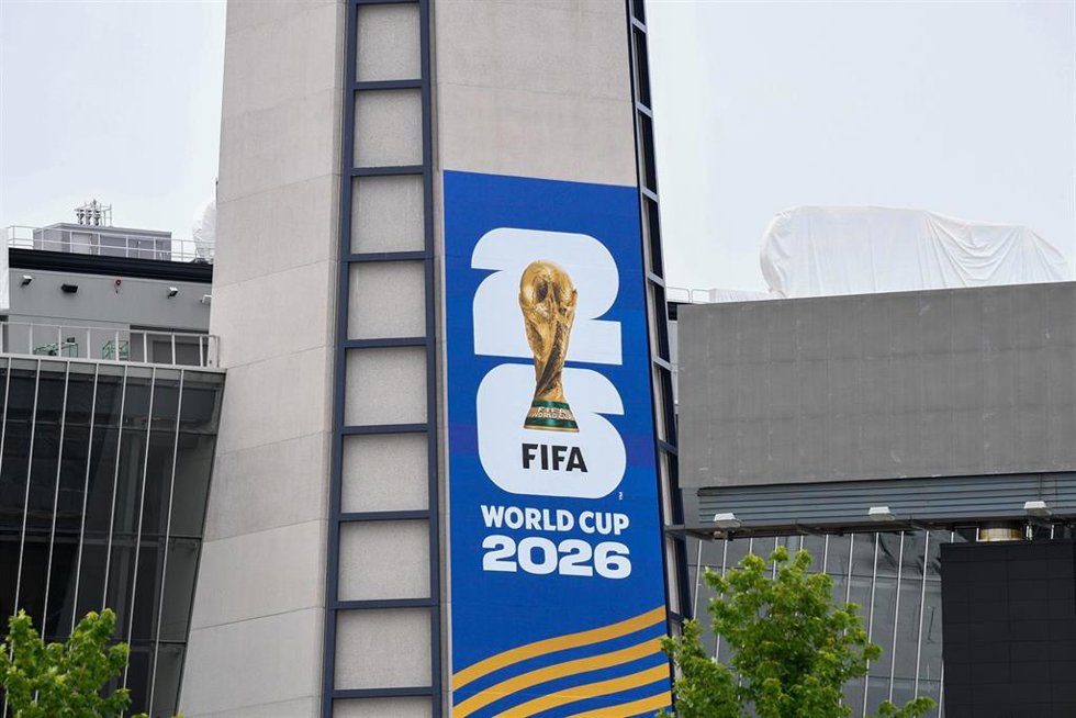 FOXBOROUGH, MA - MAY 23: A general view of FIFA World Cup 2026 logo signage on the Gillette Stadium lighthouse on May 23, 2026 at Boston Stadium in Foxborough, MA. Gillette Stadium is temporarily renamed Boston Stadium for the FIFA World Cup 2026. Seven W