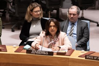 Archivo - March 11, 2024, New York, New York, United States: Pramila Patten, Special Representative of the Secretary-General on Sexual Violence in Conflict speaks during SC meeting on report of sexual violence during Israel - Hamas conflict at UN Headquar