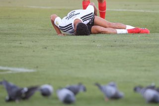 Futbol, Colo Colo vs Universidad de Chile. Fecha 5, Liga de Primera 2026. El jugador de Colo Colo Claudio Aquino es fotografiado durante el partido de primera division contra Universidad de Chile disputado en el estadio Monumental de Santiago,