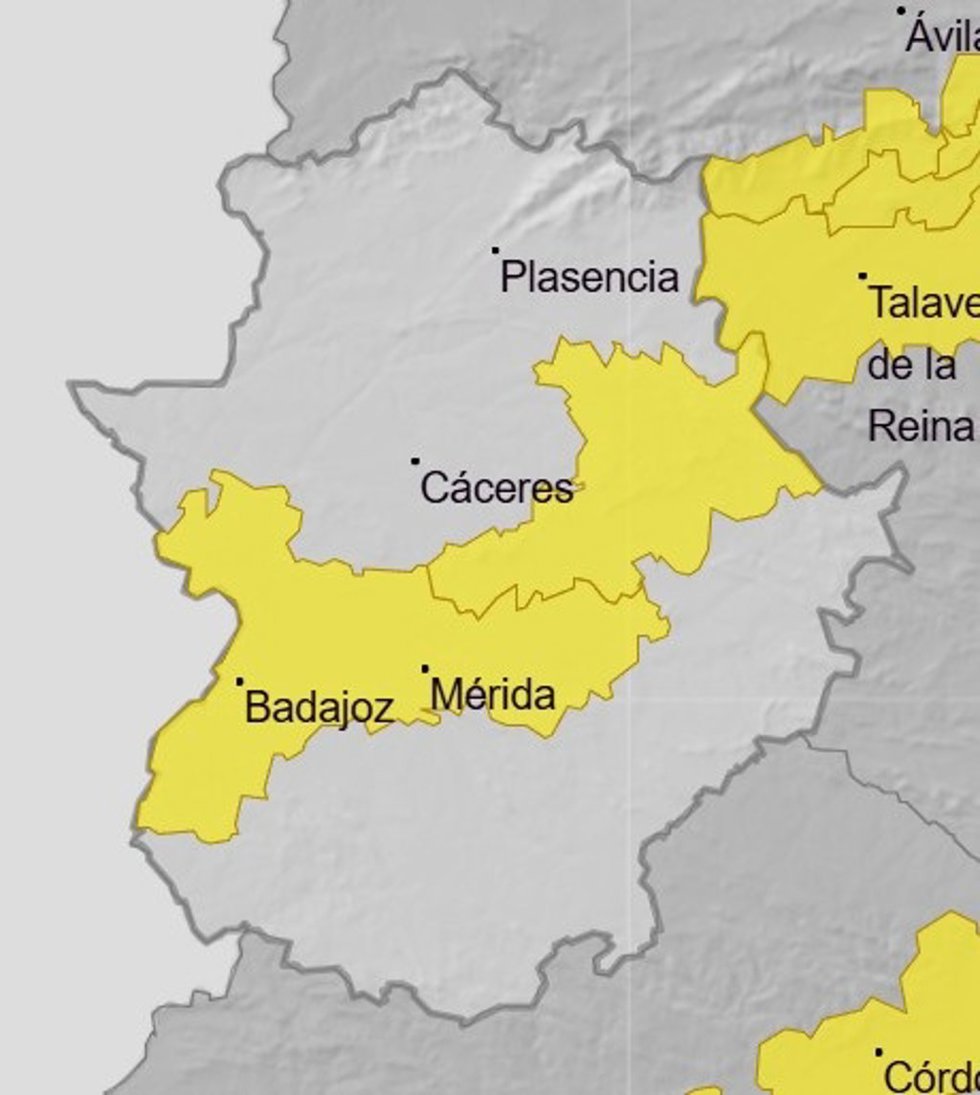 Avisos en Extremadura para el 30 de mayo