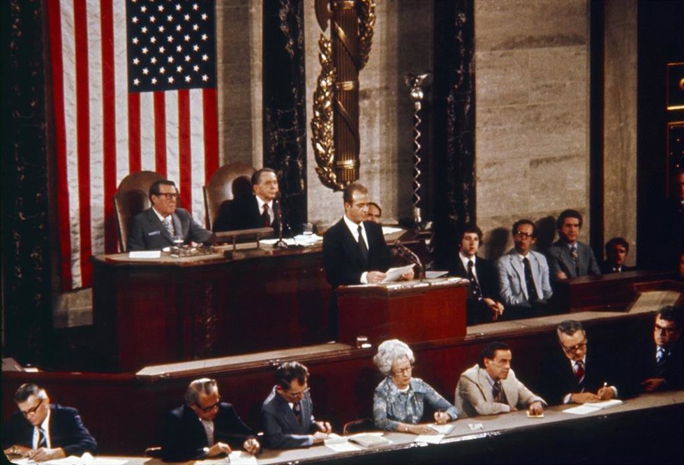 Archivo - (Foto De ARCHIVO) WASHINGTON, ESTADOS UNIDOS - 2 DE JUNIO DE 1976: El Rey De España, Juan Carlos I, Ofrece Un Discurso Frente Al Congreso De Los Estados Unidos Durante Un Viaje Oficial Al País Americano.