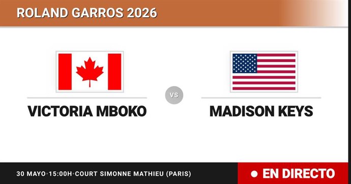 Victoria Mboko - Madison Keys: resumen y estadísticas del partido de Dieciseisavos de final de Roland Garros WTA