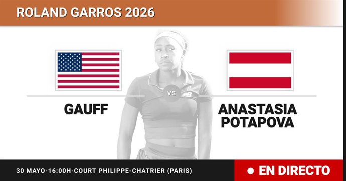 Coco Gauff - Anastasia Potapova: resumen y estadísticas del partido de Dieciseisavos de final de Roland Garros WTA