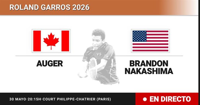 Felix Auger-Aliassime - Brandon Nakashima: resumen y estadísticas del partido de Dieciseisavos de final de Roland Garros ATP