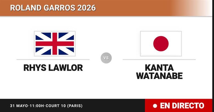 Rhys Lawlor - Kanta Watanabe: resumen y estadísticas del partido de Treintaidosavos de final de Roland Garros Juniors, Boys