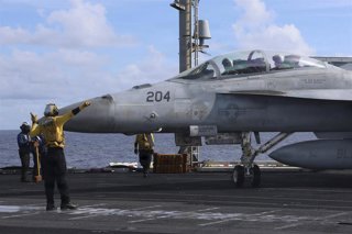Archivo - Un avión de combate de EEUU participa en la operación Lanza del Sur (imagen de archivo)