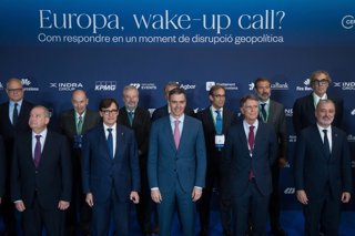 Archivo - Arxivo - Foto de família en l'obertura de la 40 Va reunir Cercle d'Economia, en el Palau de Congressos de Catalunya en 2025