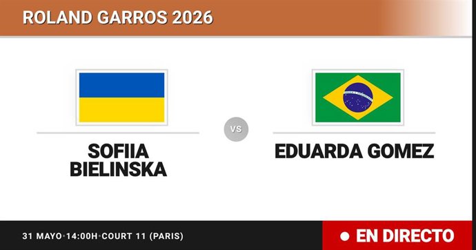 Sofiia Bielinska - Eduarda Gomez: resumen y estadísticas del partido de Treintaidosavos de final de Roland Garros Juniors, Girls