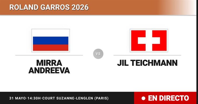 Mirra Andreeva - Jil Teichmann: resumen y estadísticas del partido de Octavos de final de Roland Garros WTA
