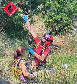 Rescatada una mujer en la senda Fosca en el Montgó, en Dénia (Alicante), con posible fractura de tobillo.