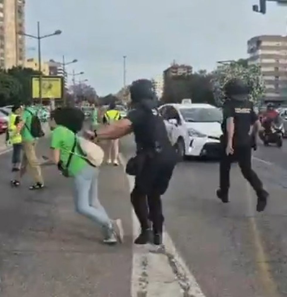 Denuncian la "brutal agresión" de un policía a una manifestante por la educación pública en València