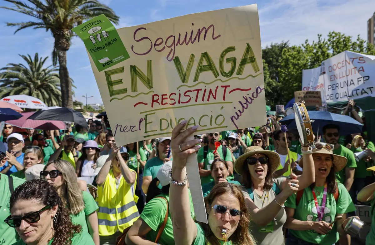 Imagen de archivo de la protesta educativa en la Comunitat Valenciana. Rober Solsona