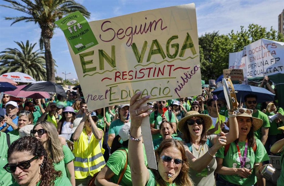 Imagen de archivo de la protesta educativa en la Comunitat Valenciana.