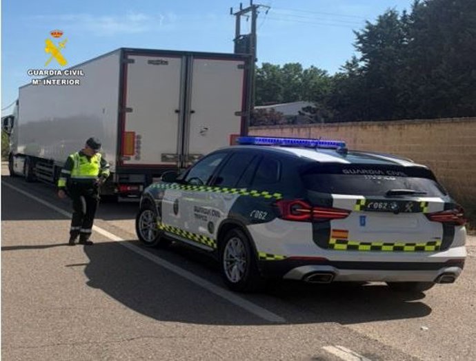 Camión interceptado en Cabezón de Pisuerga.