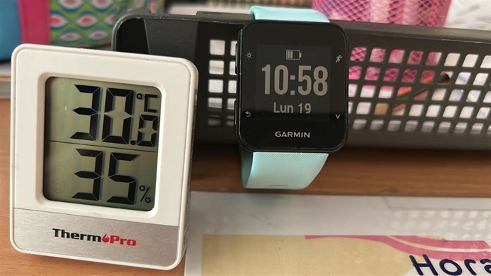 Temperatura en un aula de Castilla-La Mancha.