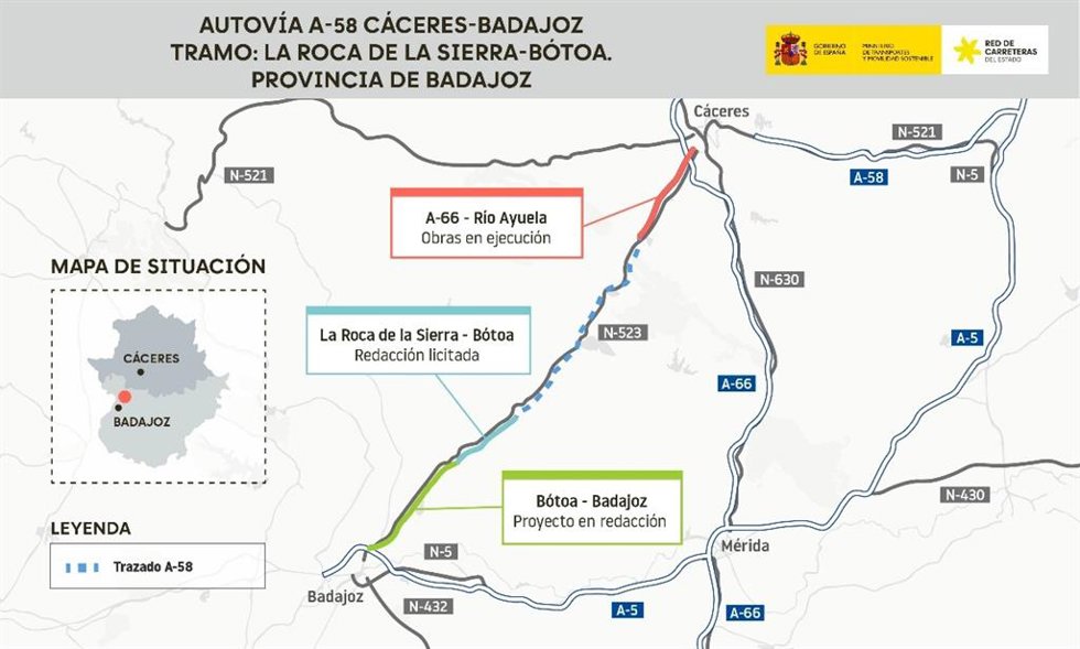 Nuevo Tramo De La A-58 Entre La Roca De La Sierra Y Bótoa