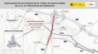El simulacro de accidente se llevará a cabo del martes 2 al miércoles 3 de junio, entre las 22.30 y las 0.30 horas.