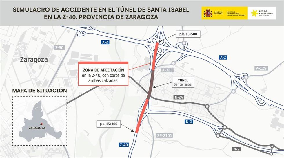 El simulacro de accidente se llevará a cabo del martes 2 al miércoles 3 de junio, entre las 22.30 y las 0.30 horas.