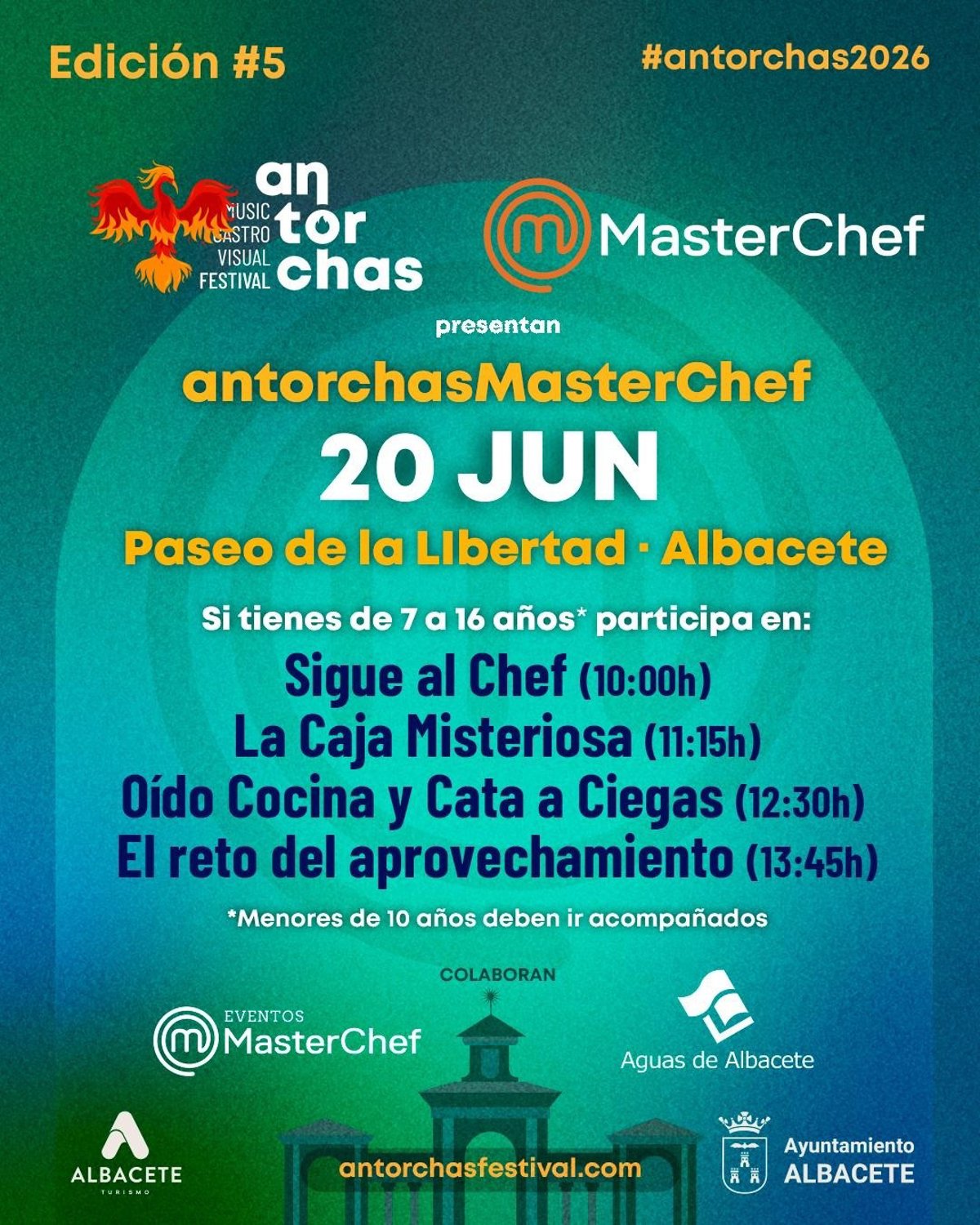 El Festival Antorchas acercará la gastronomía a niños y jóvenes con actividades inspiradas en el programa MasterChef