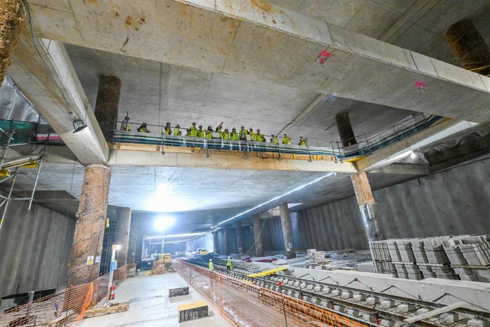 Obras del soterramiento de Sant Feliu de Llobregat (Barcelona)
