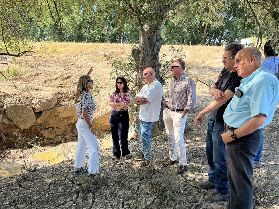 Visita a una de las obras de emergencia que acomete la CHG en la provincia de Jaén.