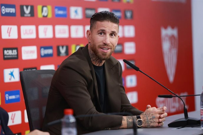 Archivo - El jugador de fútbol, Sergio Ramos, se despide del Sevilla Fútbol Club ante la prensa, a 18 de junio de 2024, en Sevilla, Andalucía (España). El jugador de fútbol, Sergio Ramos, se despide hoy del Sevilla Fútbol Club donde la pasada temporada mi