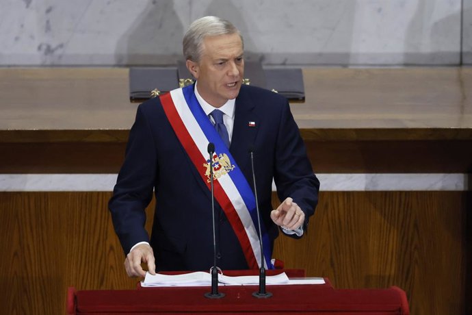 Valparaiso, 1 de junio 2026. El Presidente de la Republica Jose Antonio Kast ofrece la primera cuenta publica de su periodo en el Salon de Honor del Congreso Nacional. Sebastian Cisternas/Aton Chile