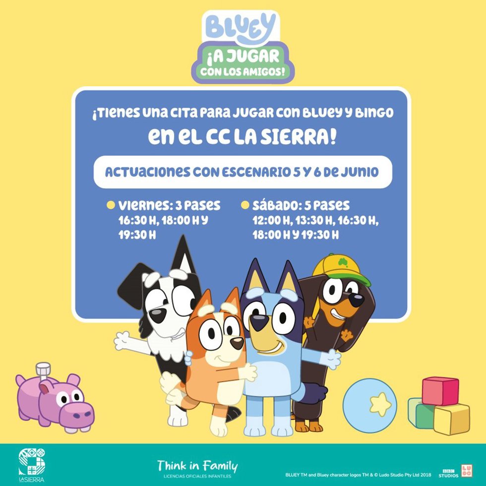 Los personajes de la serie infantil 'Bluey' llegan a Córdoba.