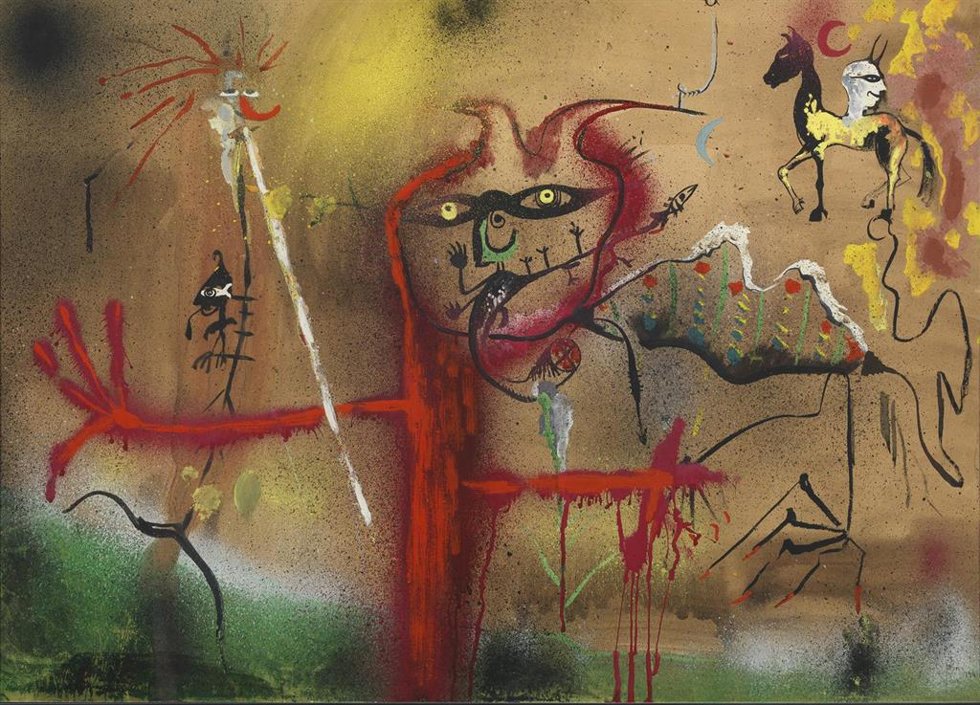 La obra 'Personaje en rojo', 1974. Joan Ponç. Colección de Arte Contemporáneo de la Fundación La Caixa © Joan Ponç, VEGAP, Barcelona, 2026