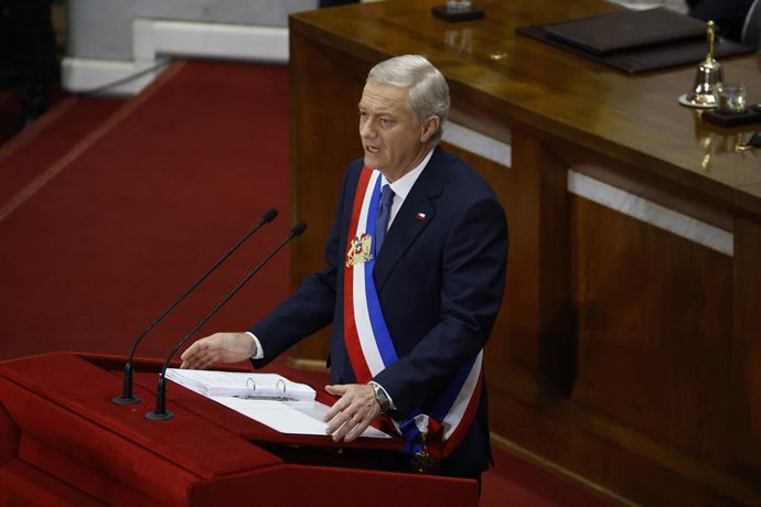 Valparaiso, 1 de junio 2026. El Presidente de la Republica Jose Antonio Kast ofrece la primera cuenta publica de su periodo en el salon de honor del Congreso Nacional. Raul Zamora/Aton Chile