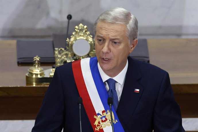Valparaiso, 1 de junio 2026. El Presidente de la Republica Jose Antonio Kast ofrece la primera cuenta publica de su periodo en el Salon de Honor del Congreso Nacional. Sebastian Cisternas/Aton Chile