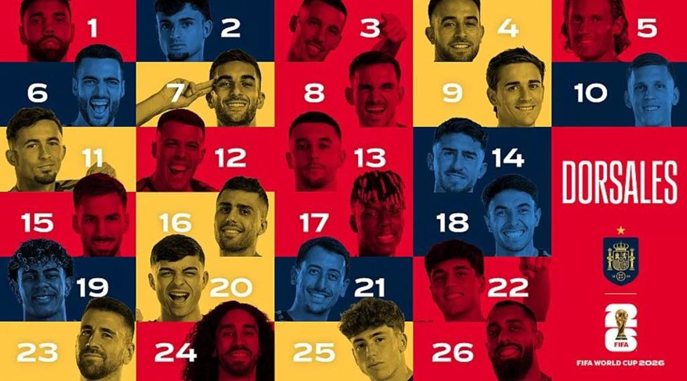 España anuncia sus dorsales para el Mundial