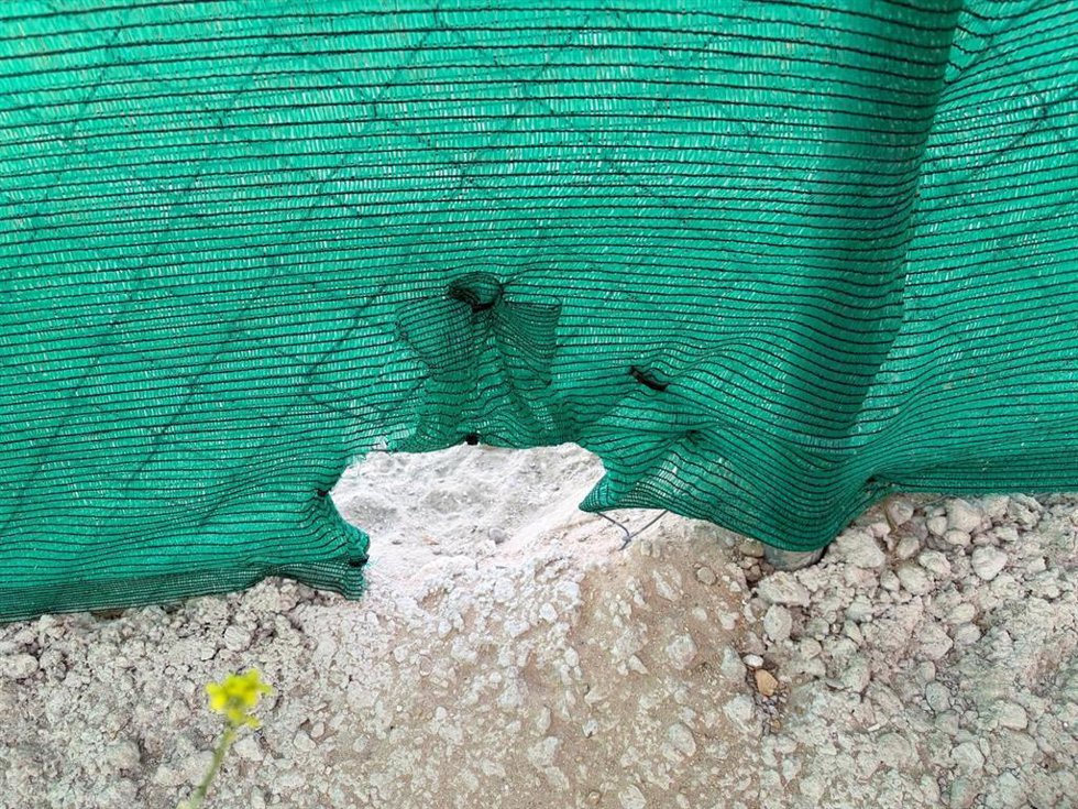 Pequeña apertura efectuada en el vallado perimetral.