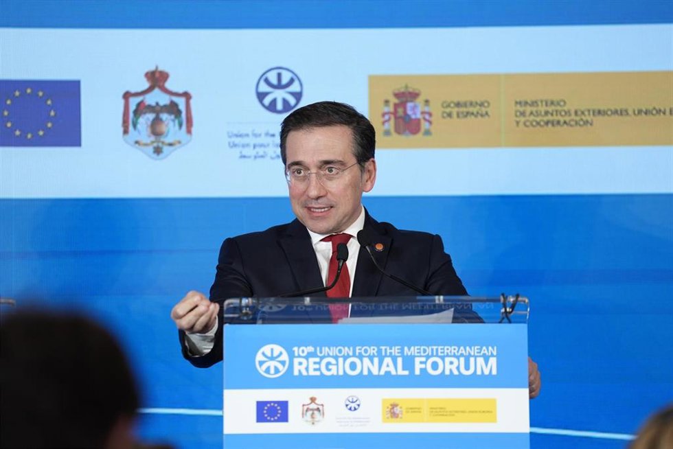 Archivo - El ministro de Asuntos Exteriores, Unión Europea y Cooperación, José Manuel Albares, durante la reunión ministerial del Foro Regional de la Unión por el Mediterráneo (UpM), a 28 de noviembre de 2025, en Barcelona