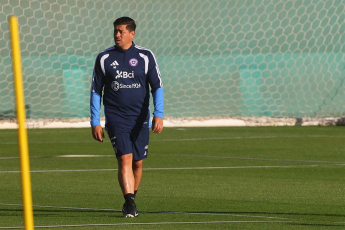 Futbol, Entrenamiento seleccion chilena. Entrenamiento de la seleccion chilena previo a los partidos amistosos contra Portugal y Republica Democratica del Congo. Complejo Deportivo Juan Pinto Duran Santiago, Chile. 25/05/2026 Jonnathan