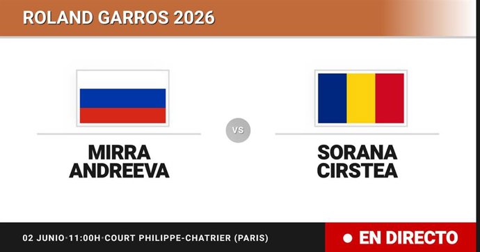 Mirra Andreeva - Sorana Cirstea: resumen y estadísticas del partido de Cuartos de final de Roland Garros WTA