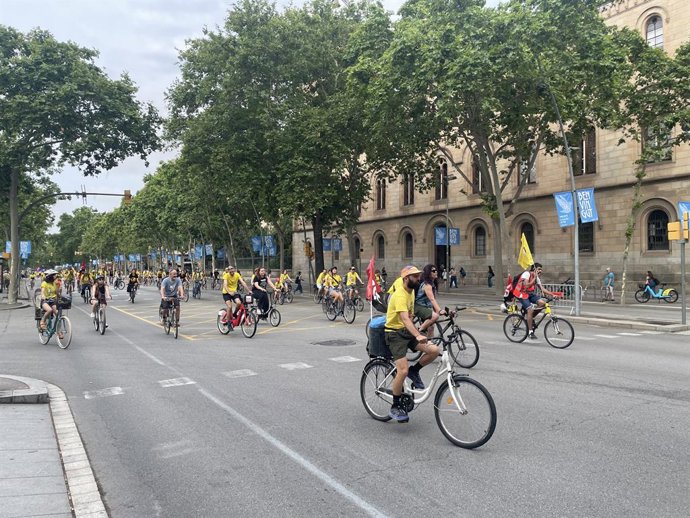 Bicicletada dels docents a Barcelona