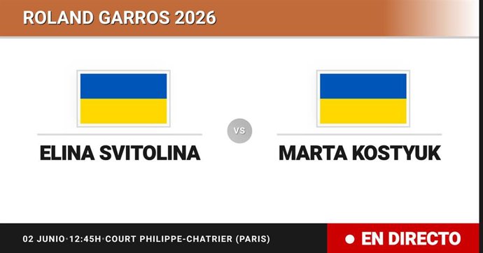 Elina Svitolina - Marta Kostyuk: resumen y estadísticas del partido de Cuartos de final de Roland Garros WTA