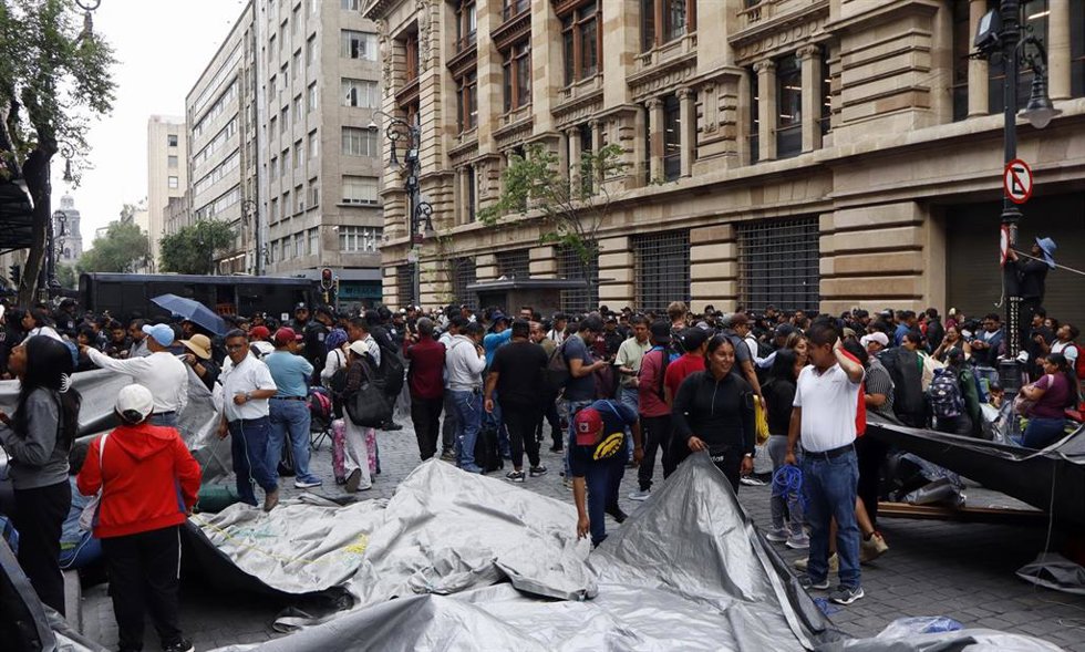 Imagen de archivo de las protestas de profesores en Ciudad de México.