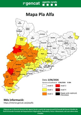 Mapa del Pla Alfa d'aquest dimarts